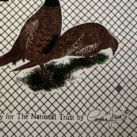 Cornelia James Silk Scarf Pheasants Birds Print Made in England Luxury Square - Picture 14 of 15